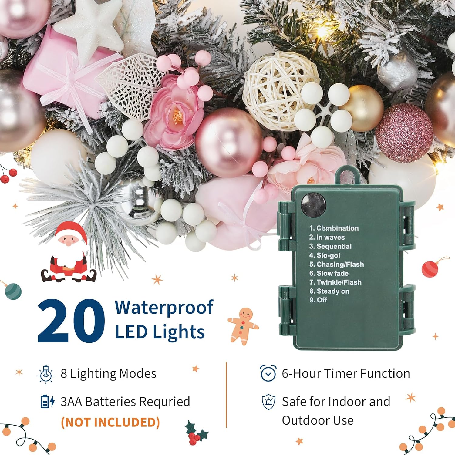 Garvee 24 INCH Christmas Wreat - Outdoor Lighting Effects 评论和价格