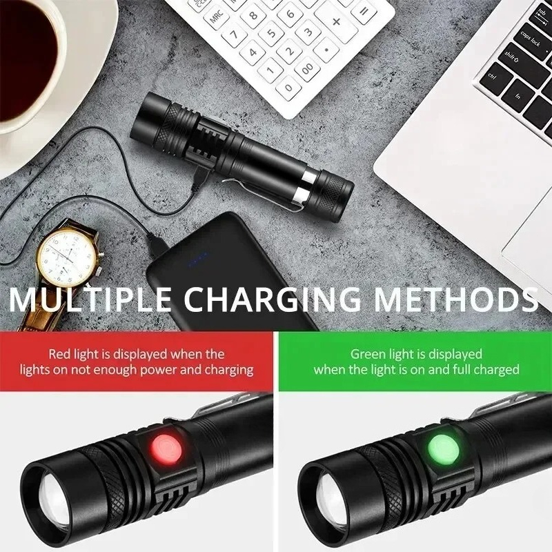 Rechargeable T6 Handheld Flash - Outdoor Lighting Black 评论和价格