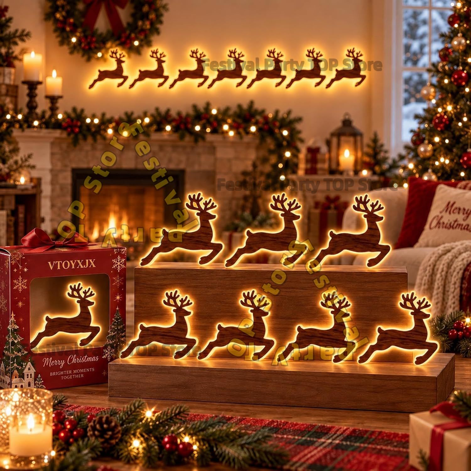 Reindeer Glow Christmas Decor  - Outdoor Lighting Effects 评论和价格