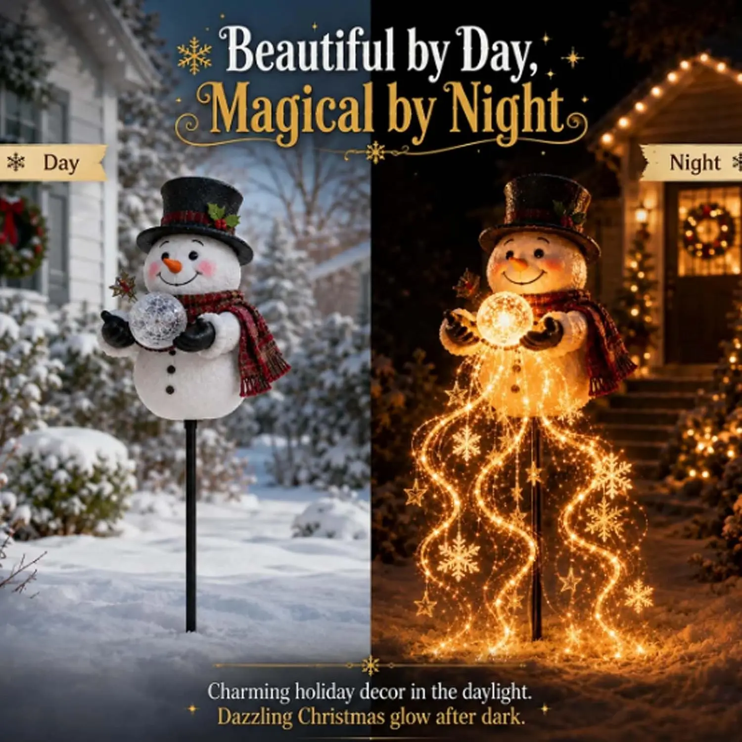 Outdoor Resin Snowman Santa LE - Outdoor Lighting Pathway 评论和价格