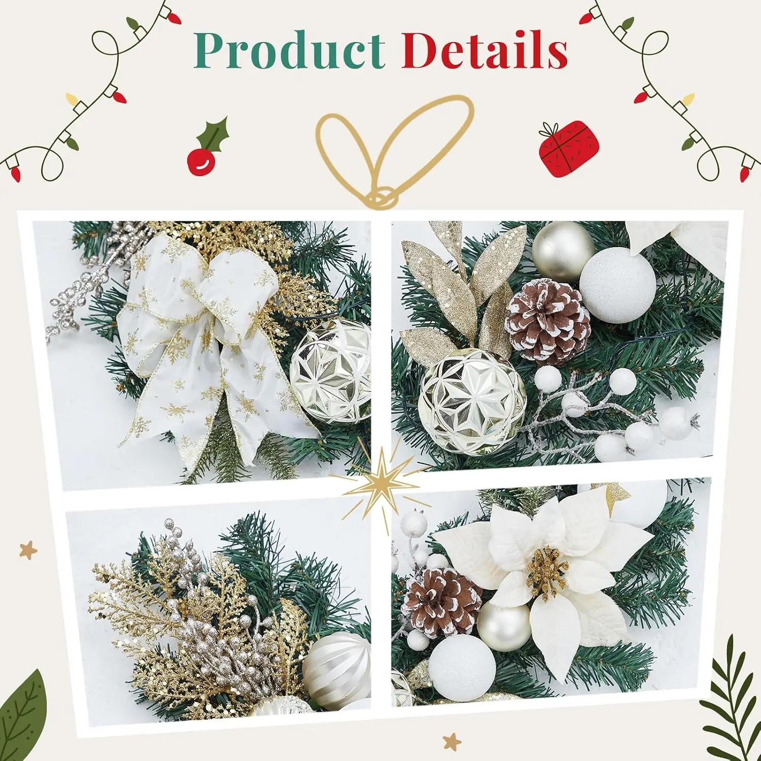 Garvee 6ft Pre-Lit Christmas G - Outdoor Lighting Effects 评论和价格