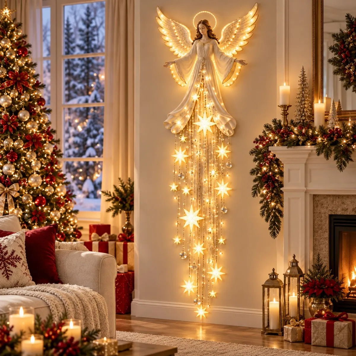1Pc Christmas Door Hanger Glow - Outdoor Lighting Effects 评论和价格