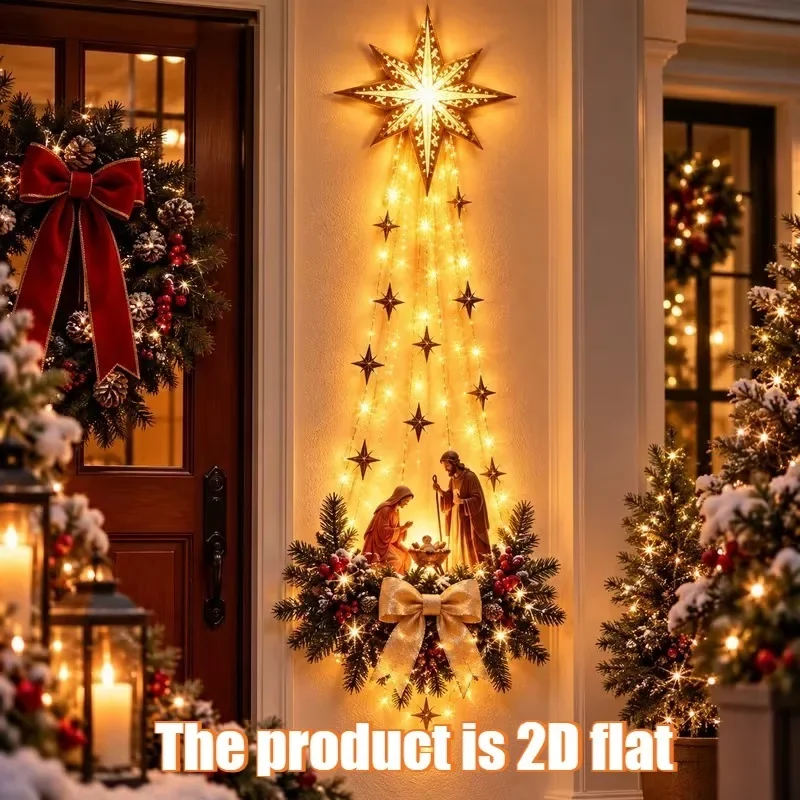1Pc Christmas Door Hanger Glow - Outdoor Lighting Effects 评论和价格