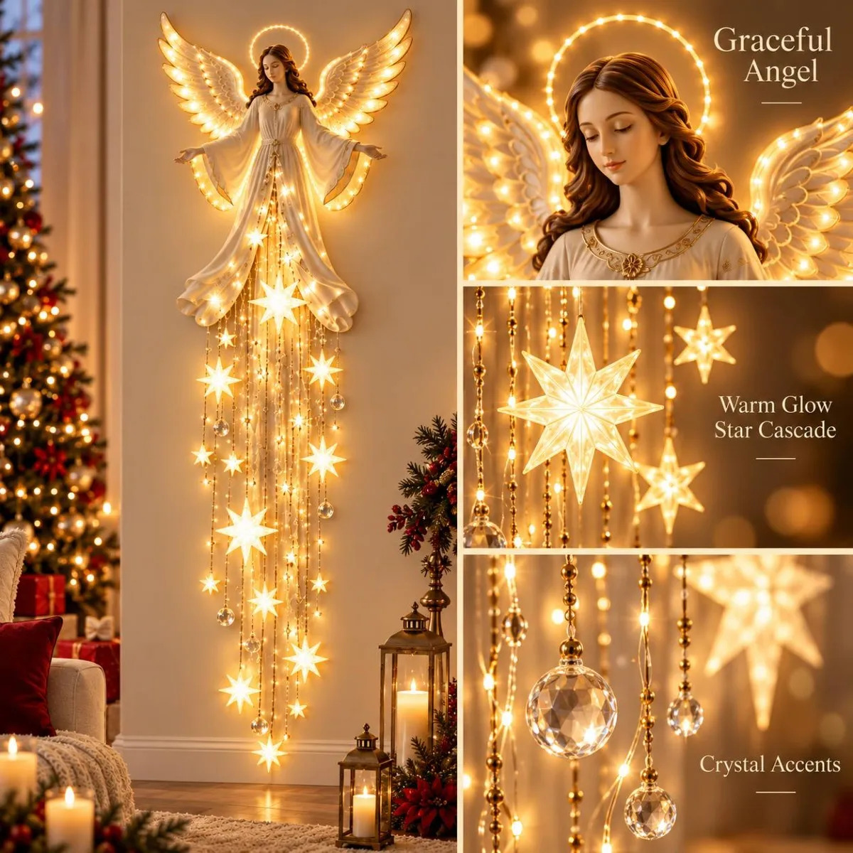 1Pc Christmas Door Hanger Glow - Outdoor Lighting Effects 评论和价格