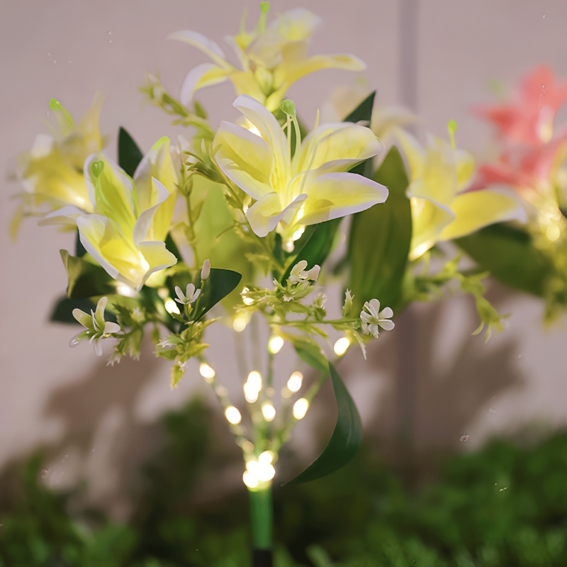 Multi-Bloom Pink Lily Solar Ga - Outdoor Lighting Effects 评论和价格